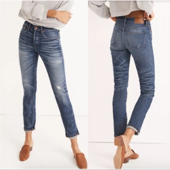 Madewell Jeans Madewell Rivet Thread Straight Jeans In Buckthorn